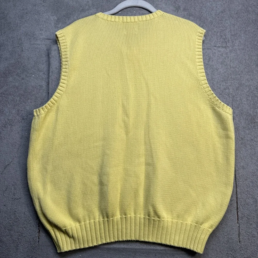 Polo Ralph Lauren Sweater Vest Men's XL Yellow‎ V Neck Preppy Pony Logo Classic